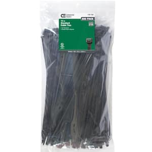 14in Standard 50lb Tensile Strength UL 21S Rated Cable Zip Ties 500 Pack UV (Black)