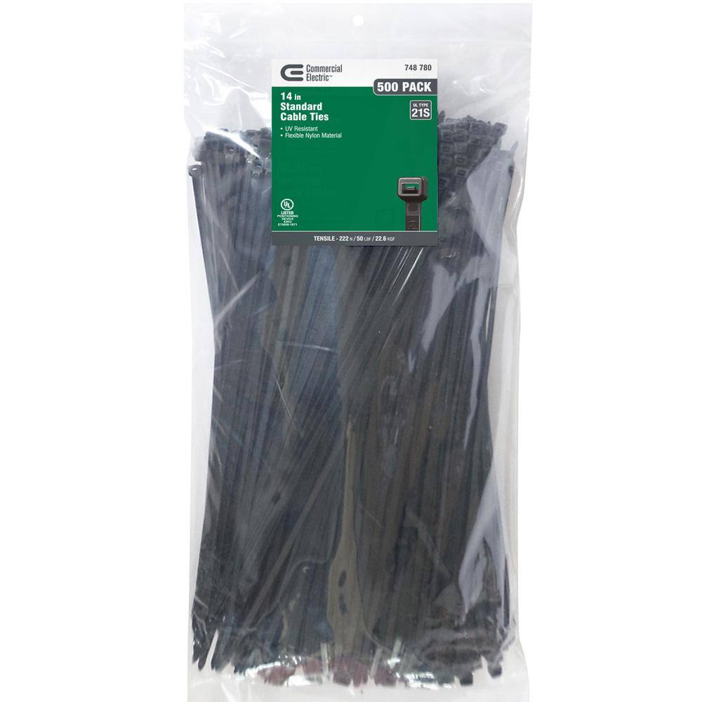Ultra Heavy Duty Zip Ties 14 Inch – 100 Pack, 120LB Tensile, 0.3 Inch Wide, UV Resistant Nylon For Indoor & Outdoor Use