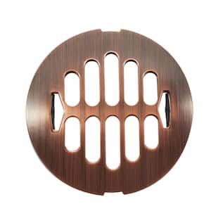 4-1/4 in. O.D. Snap-in Shower Drain Strainer in Antique Copper