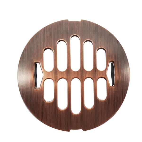 Westbrass 4-1/4 in. O.D. Snap-in Shower Drain Strainer in Antique Copper