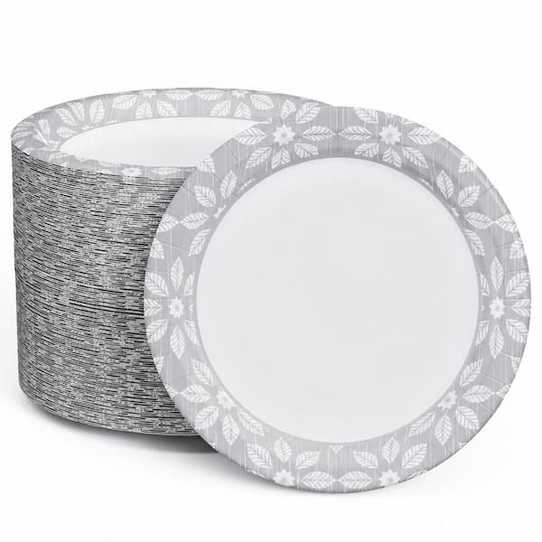 150-Pack 7 in. Heavy Duty Disposable Paper Dessert Plate Soak-Proof Cut-Proof Floral Print Party JOLLY