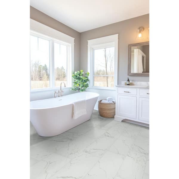 Carrara 12 in. x 24 in. Matte Porcelain Marble Look Floor and Wall Tile (16 sq. ft./Case)