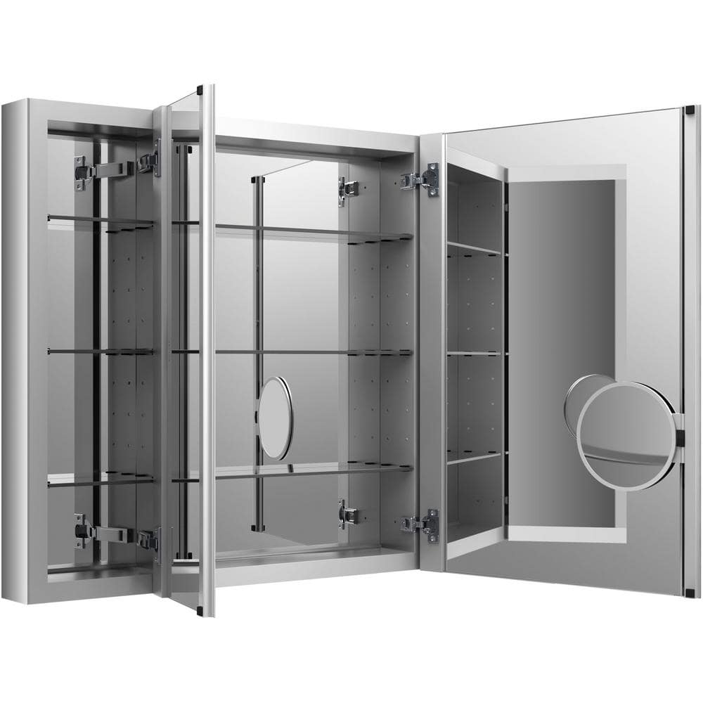 Verdera 40" Aluminum Tri-View Medicine Cabinet with Adjustable Shelves