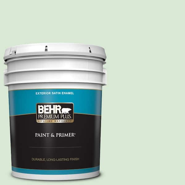 BEHR PREMIUM PLUS 5 gal. #M400-2 Glass Tile Satin Enamel Exterior Paint & Primer