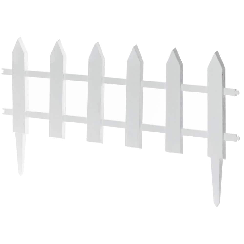 White Vinyl Garden Picket Fence Panel, 12 x 21.75 Inches