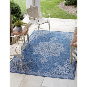 Blue Antique Outdoor 9 ft. x 12 ft. Area Rug