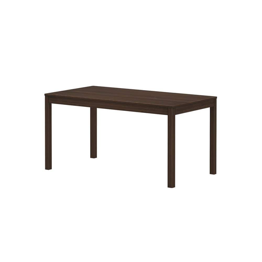 Walnut Solid Wood 60 in. 4 Legs Rectangle Dining Table Seats 6