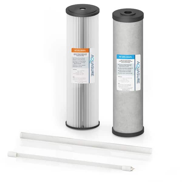 Quantum Series Multi-Stage Complete Water Filter Cartridge Replacement Kit - Sediment, Carbon, UV Replacement Lamp