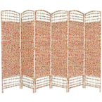 5.5 ft. Multi Color 6-Panel Recycled Magazine Room Divider