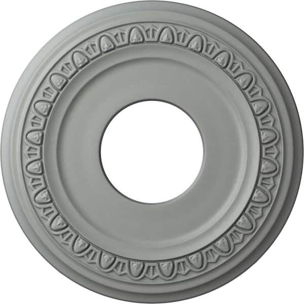 Ekena Millwork 12-1/4" x 4" I.D. x 1-1/8" Jackson Urethane Ceiling Medallion (Fits Canopies upto 7-3/8"), Primed White