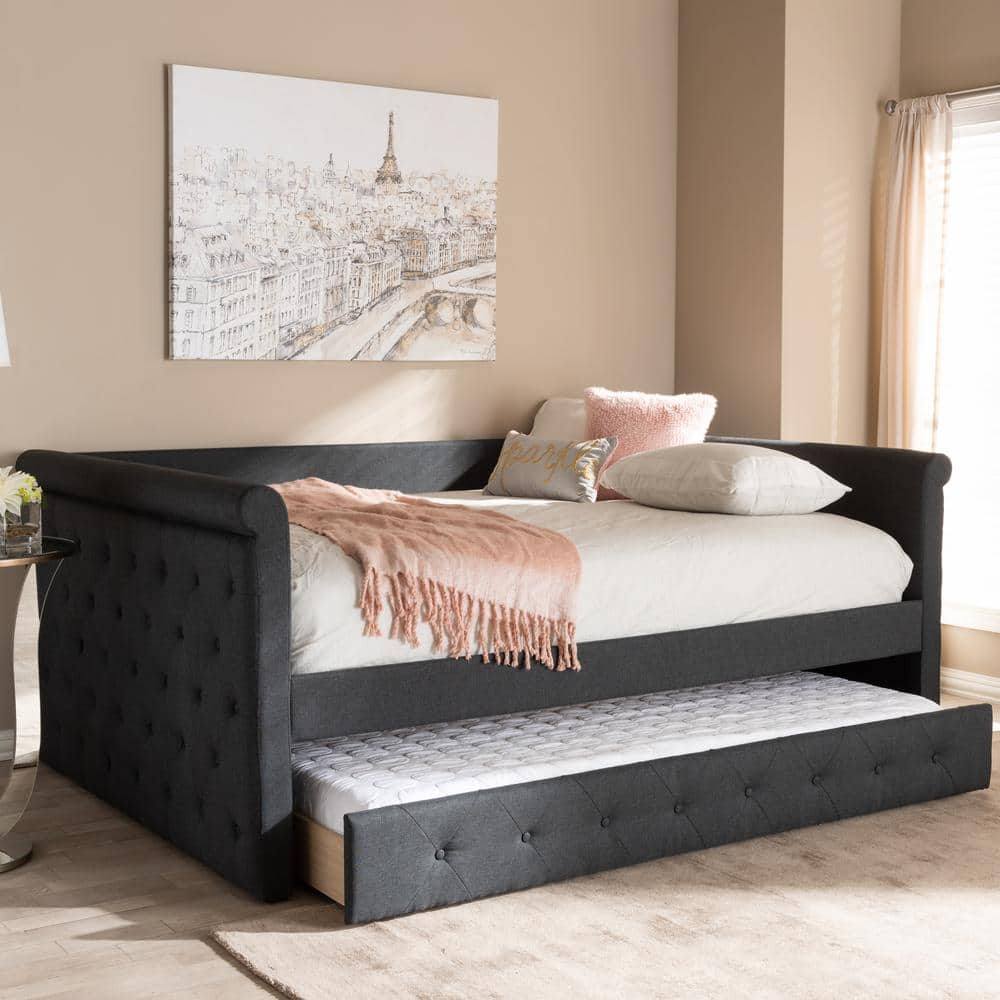 Queen Size Engineered Wood Daybed with Tufted Upholstery