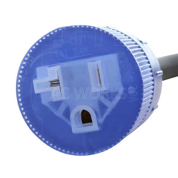 AC WORKS 8 ft. 12/3 SJTW 20 Amp NEMA L5-20P Locking Plug to
