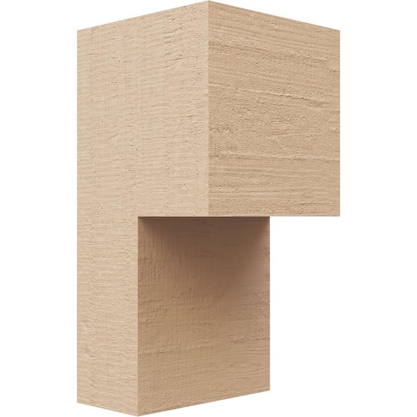 Ekena Millwork 4 in. x 8 in. x 4 in. Series 2 Wide Chapel Hill Rough Cedar Woodgrain Timberthane Polyurethane Corbel, Primed Tan