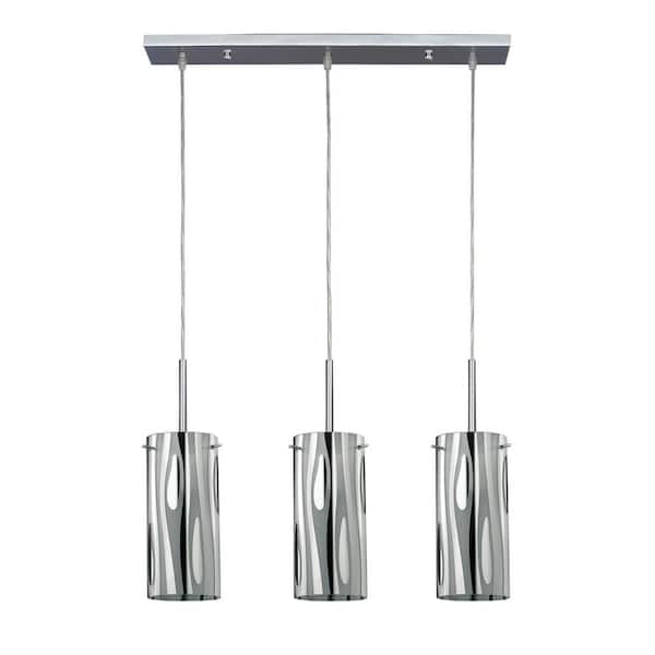 Unbranded Cloe 3-Light Chrome Pendant