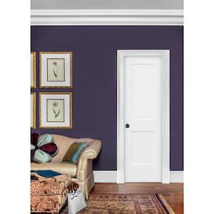24 in. x 80 in. 2 Panel Monroe Primed Right-Hand Smooth Solid Core Molded Composite MDF Single Prehung Interior Door