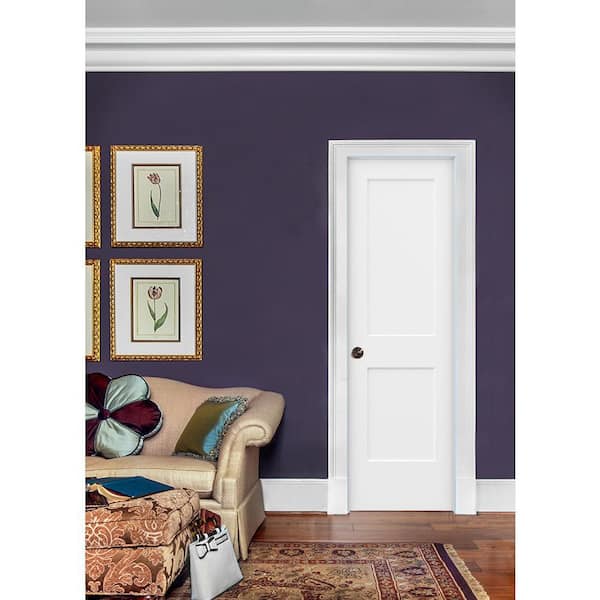 24 in. x 80 in. 2 Panel Monroe Primed Right-Hand Smooth Solid Core Molded Composite MDF Single Prehung Interior Door