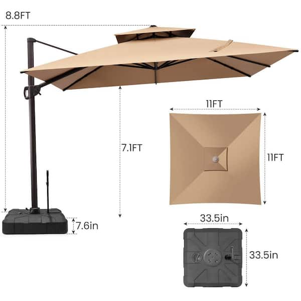 10ft solar patio umbrella w usb charger portable power bank Amazon.com : Outsunny 10ft. Solar LED Cantilever Umbrella, Offset Hanging Umbrella  with 360Rotation, Cross Base, 8 Ribs, Tilt and Crank for Yard, Khaki :  Patio, Lawn & Garden