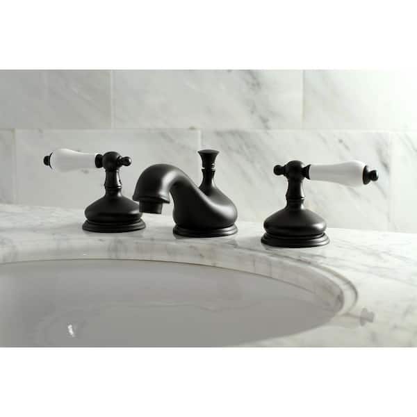 Heritage 8 in. Widespread 2-Handle Bathroom Faucet in Matte Black