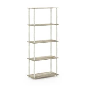 57.4 in. Tall Sonoma Oak/White 5-Shelves Etagere Bookcases