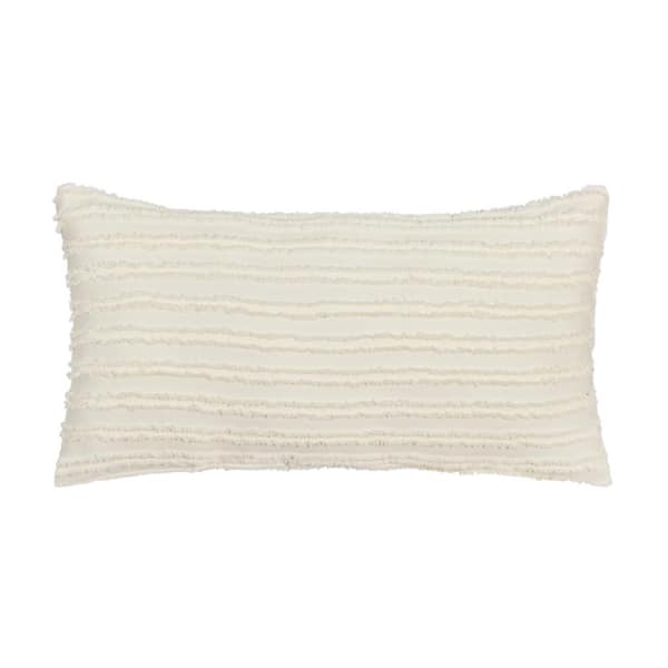 J QUEEN NEW YORK INC Lilith Cream Cream Polyester Boudoir Decorative Throw Pillow 12 x 24 in.