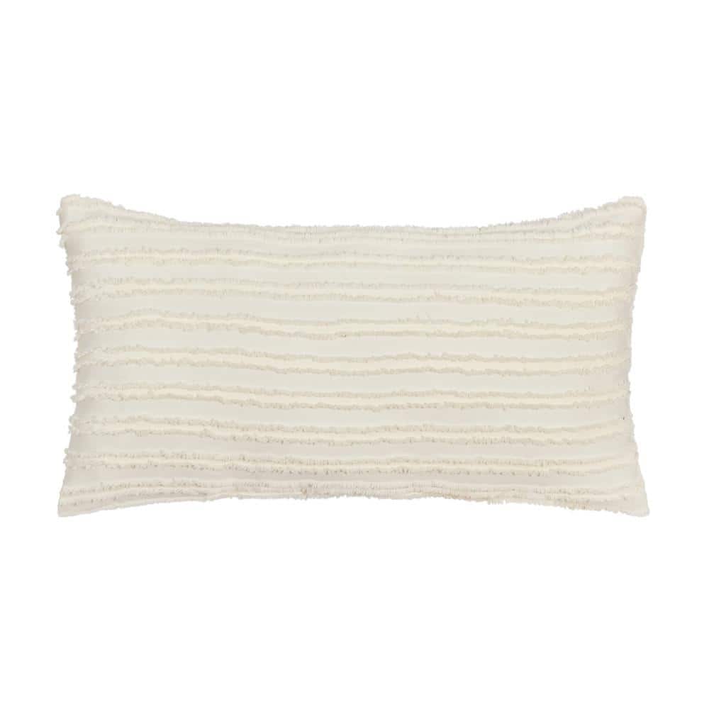 Lilith Cream Cream Polyester Boudoir Decorative Throw Pillow 12 x 24 in.