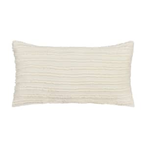 Lilith Cream Cream Polyester Boudoir Decorative Throw Pillow 12 x 24 in.