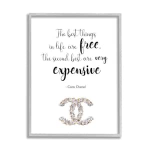 Second Best Things In Life Quote Fashion Brand Text By Ziwei Li Framed Print Abstract Texturized Art 16 in. x 20 in.