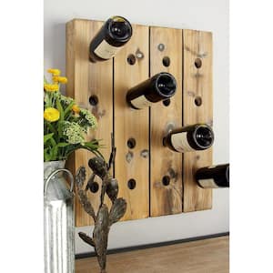 16- Bottle Brown Wall Wine Rack
