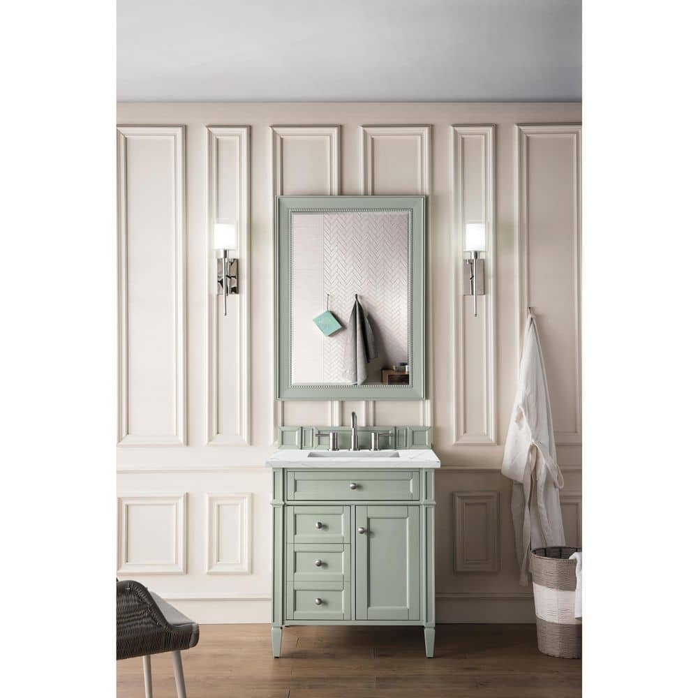 Brittany 30.0 in. W x 23.5 in. D x 34 in. H Bathroom Vanity in Sage Green with Ethereal Noctis Quartz Top price history on PriceWatchPro