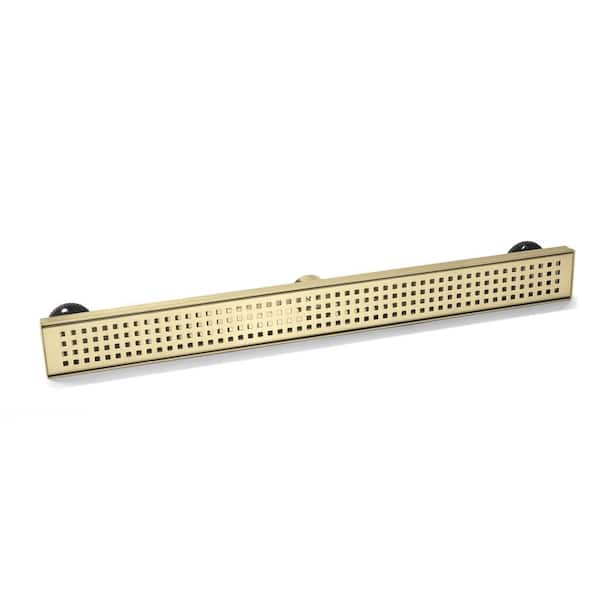 32 in. Linear Shower Drain in Brushed Gold