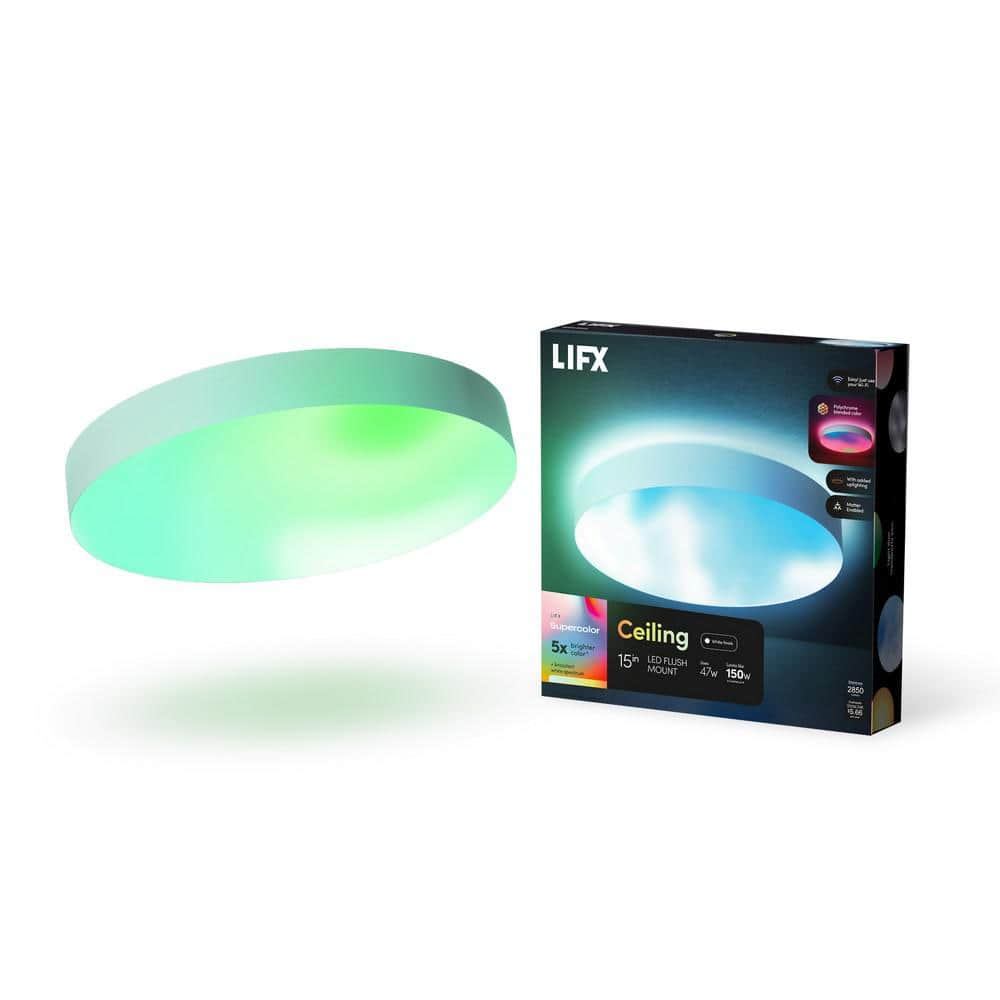 Reviews For Lifx In White Indoor Selectable Led Flush Mount Multi Color Smart Wi Fi Ceiling