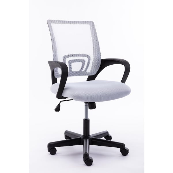 sumyeg Modern White Mesh Office Chair Ergonomic Home Desk Chair with Lumbar Support