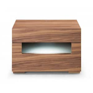 Valerie 2 -Drawer Walnut Nightstand [ 16 in. H X 23 in. W X 15 in. D ]