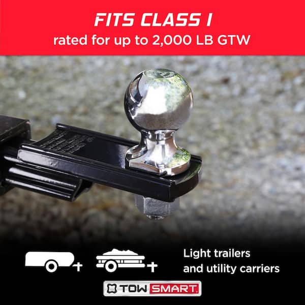Class 1 2,000 lb. 1-7/8 in. Ball Diameter, 3/4 in. Shank Diameter, 1-1/2 in. Shank Length Chrome Trailer Hitch Ball