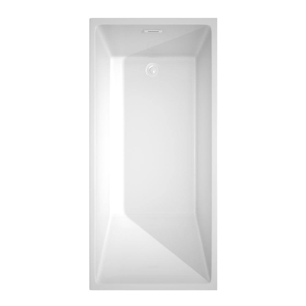 Hannah White Acrylic Freestanding Soaking Bathtub