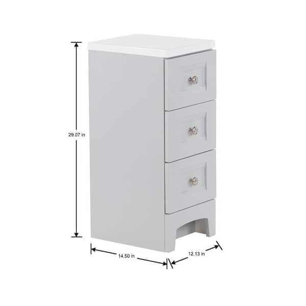 Delridge 12 in. W x 15 in. D Bath Vanity in Pearl Gray with Cultured Marble Vanity Top in White Delridge 12 in. W x 15 in. D Bath Vanity in Pearl Gray with Cultured Marble Vanity Top in White