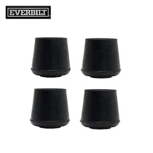 7/8 in. Black Rubber Leg Caps for Table, Chair, and Furniture Leg Floor Protection (4-Pack)