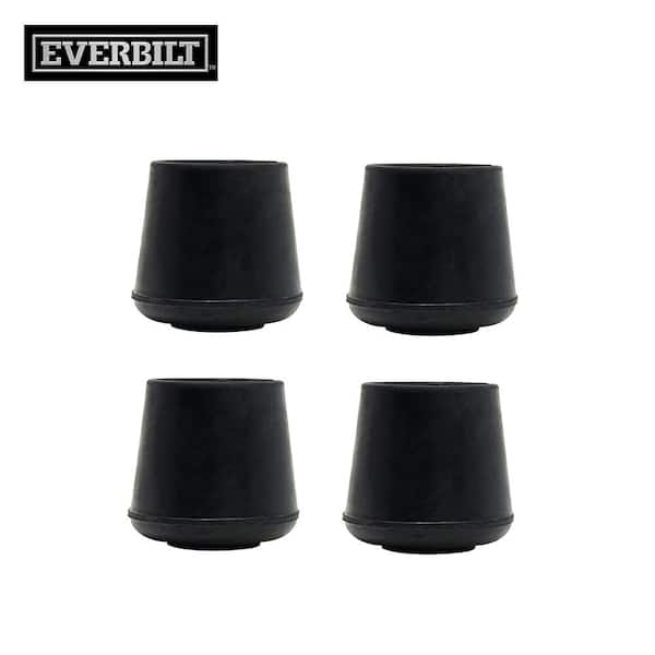 Everbilt 7/8 in. Black Rubber Leg Caps for Table, Chair, and Furniture Leg Floor Protection (4-Pack)