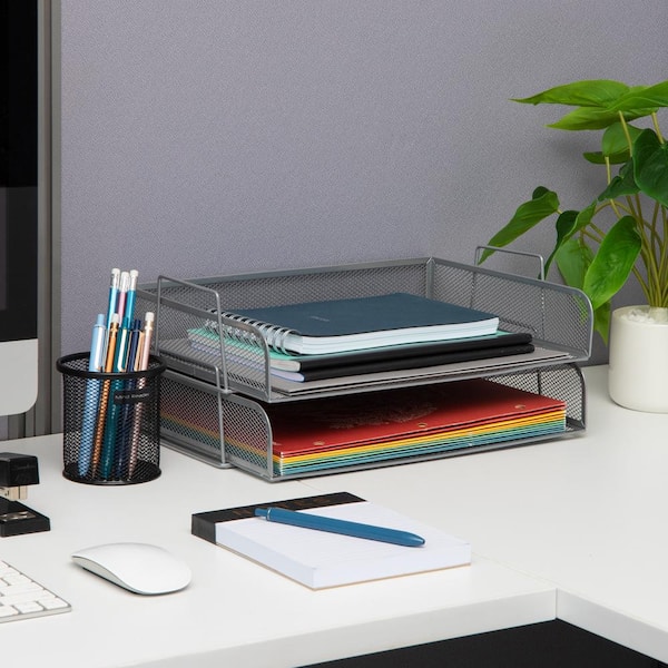 New Ins 3 Grids Desk-side Pen Holder Box Office Glasses Pencil Storage Case  Space-saving