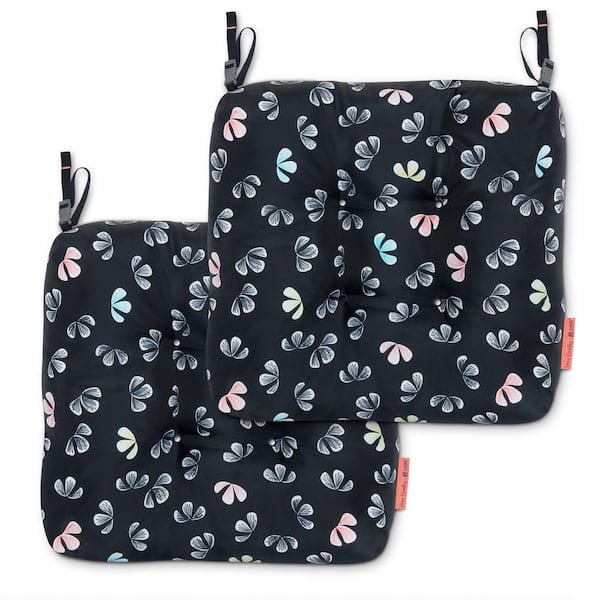 Classic Accessories Vera Bradley 19 in. L x 19 in. W x 5 in. Thick, 2-Pack Patio Chair Cushions in Gingko Butterflies