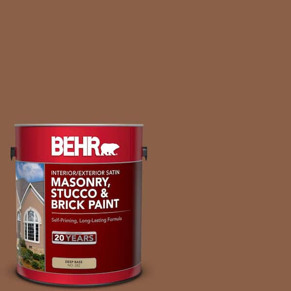 1 gal. #S240-7 Leather Work Satin Interior/Exterior Masonry, Stucco and Brick Paint