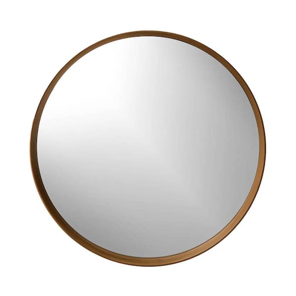 Unbranded 27.5 in. x 27.5 in. Parson Pear Finish Round Decorative Mirror