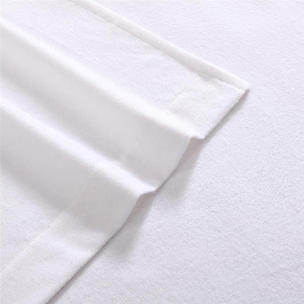 True White King Cotton Flannel Deep Pocket Sheet Set
