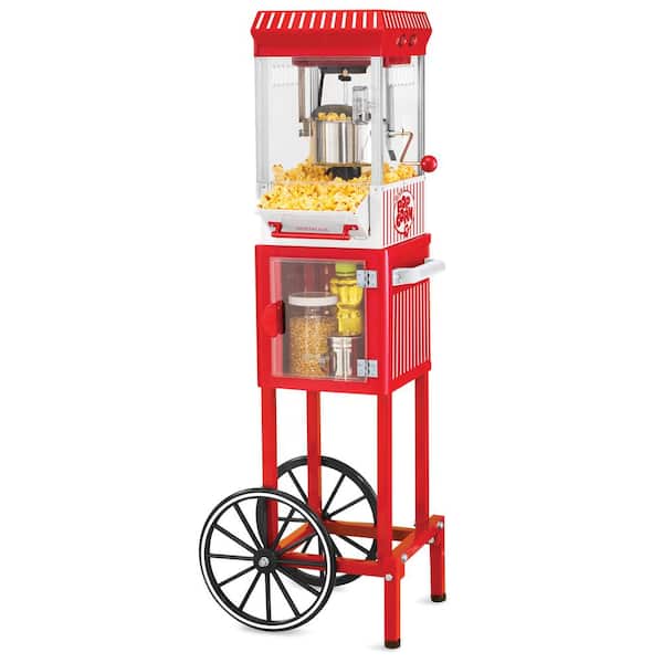 Nostalgia Vintage Collection 2.5 oz. Red Oil Popcorn Machine with Cart