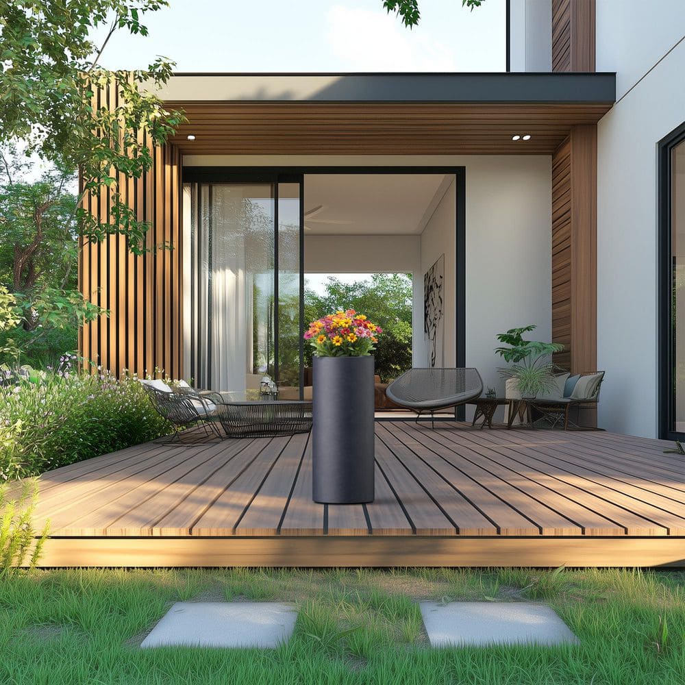 8.5 in. Small Granite Gray(Enhanced Core) Concrete Round Planter / Pot with Drainage Holes price history on PriceWatchPro