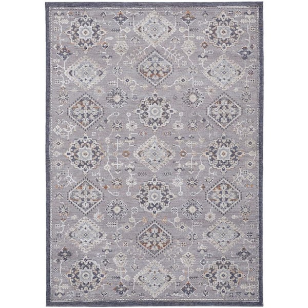 HomeRoots Gray 2 ft. x 3 ft. Floral Area Rug