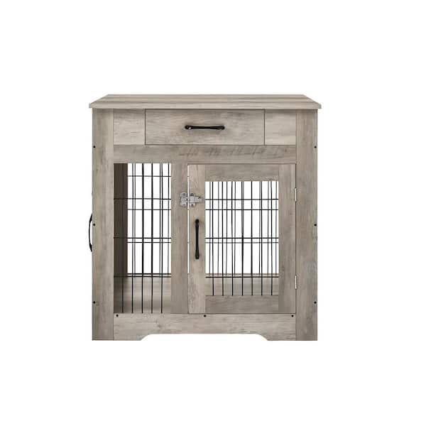 Foobrues Dog Crate End Table with Drawer, Pet Kennels with Double Doors