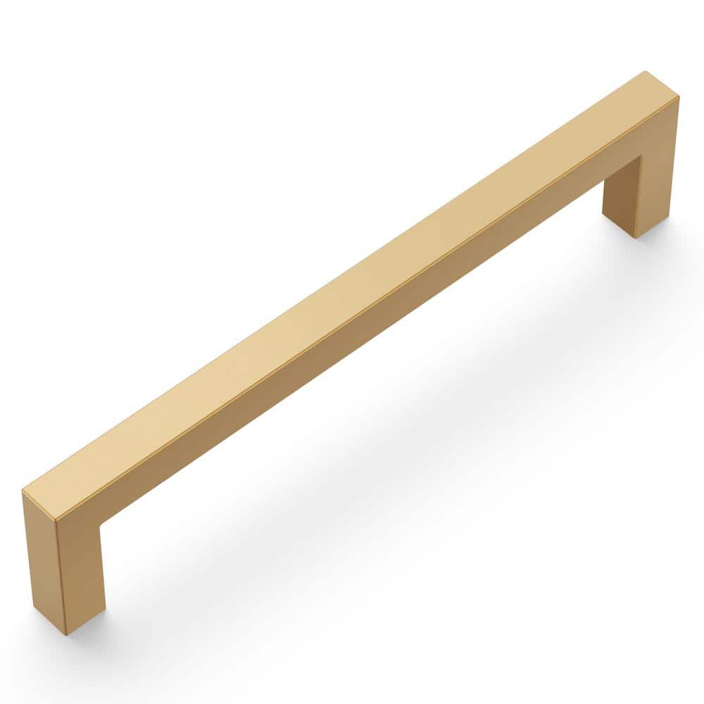 Brushed Brass Modern Bar Cabinet Handles with Mounting Hardware