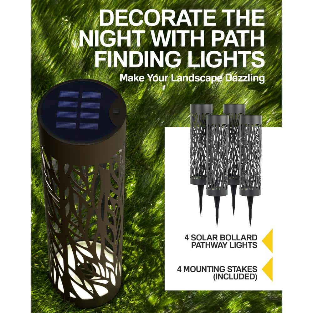 Black Matte Stainless Steel Solar LED Pathway Lights Multipack