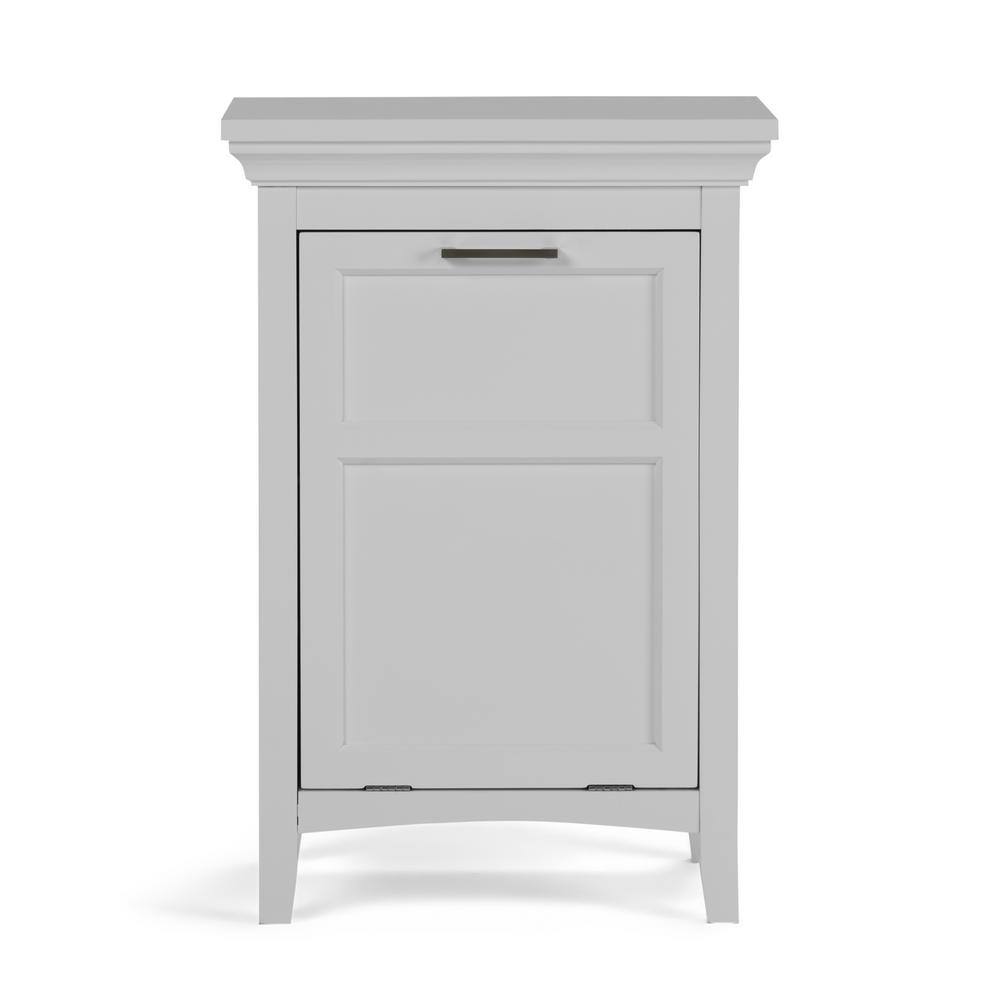 Pure White Tilt-Out Wooden Laundry Hamper Cabinet